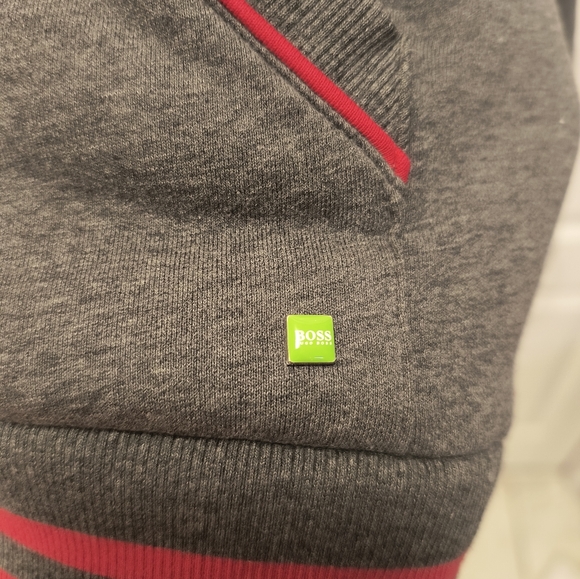 Men's Hugo Boss XL Grey and Red Hoodie Warm faux-fur lined - Picture 4 of 5